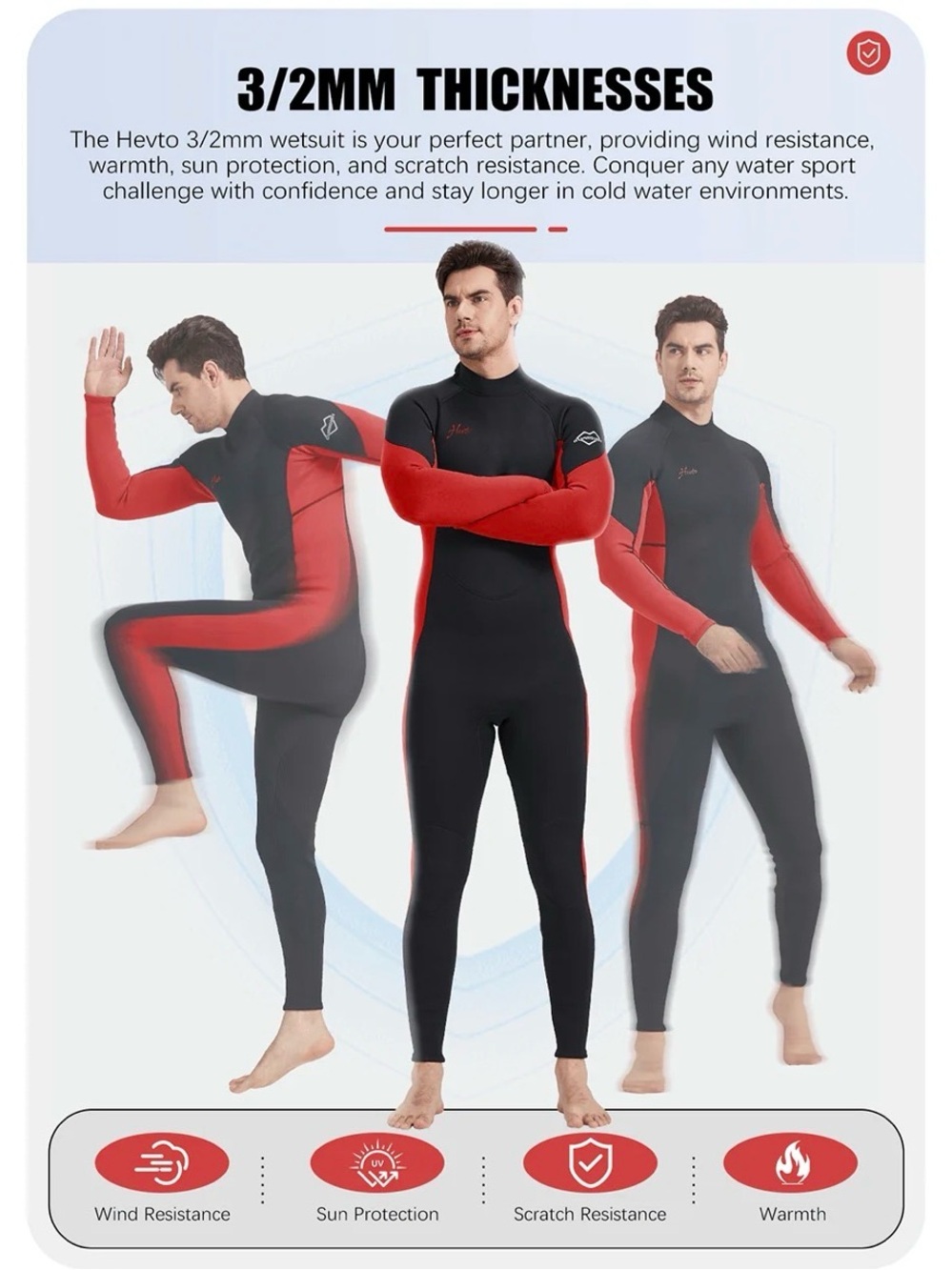 NWT - New Men’s Wetsuit - XXL Red Black